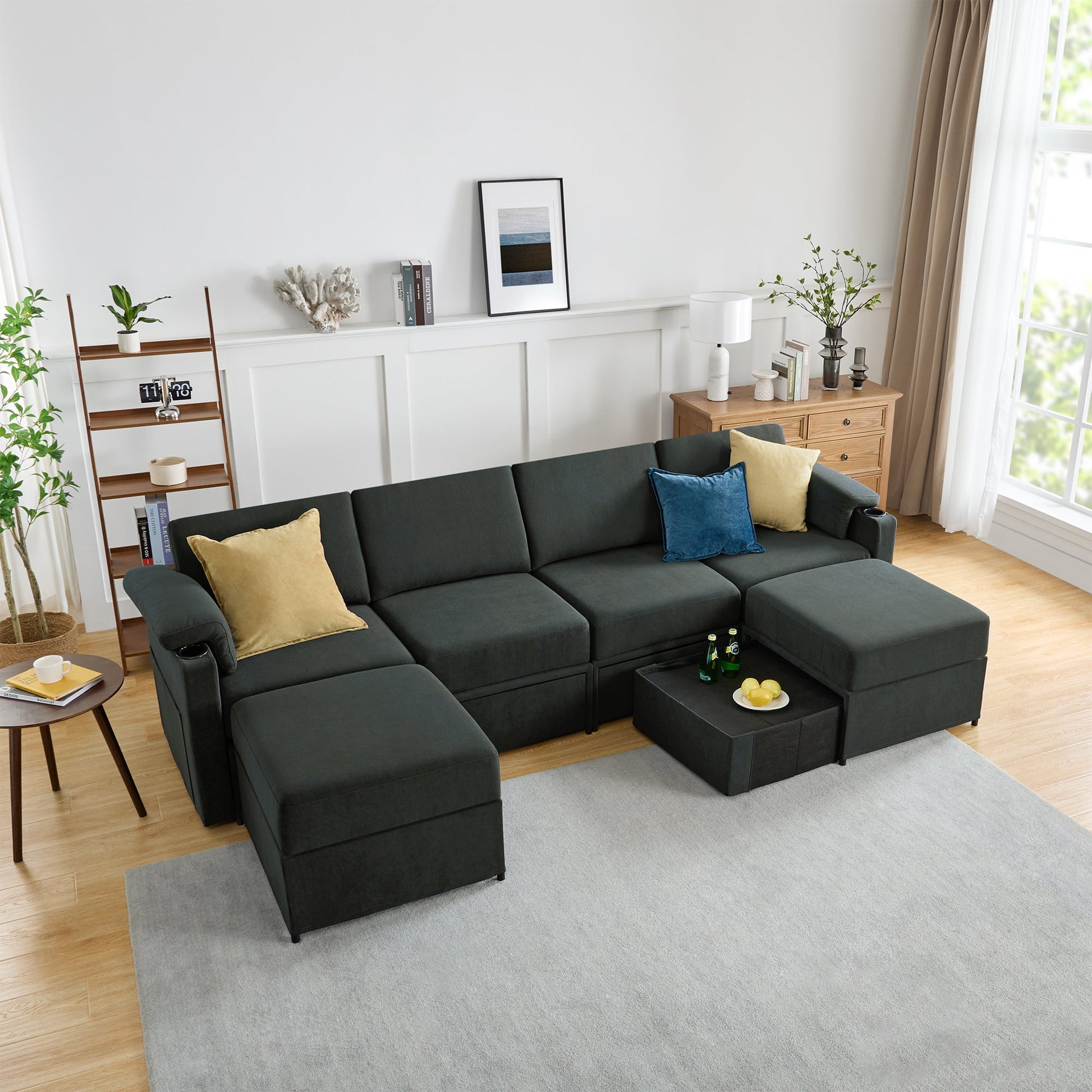 HOMYHOMEY Modular Sectional Sofa The Future Series With Storage Ottoman - HOMYHOMEY DIRECT